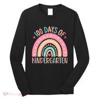 100 Days Of Kindergarten Teacher 100th Day Of School Long Sleeve Shirt thumb 0