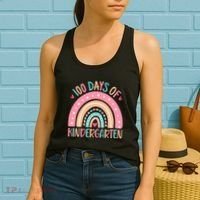 100 Days Of Kindergarten Teacher 100th Day Of School Women's Tank Top thumb 2