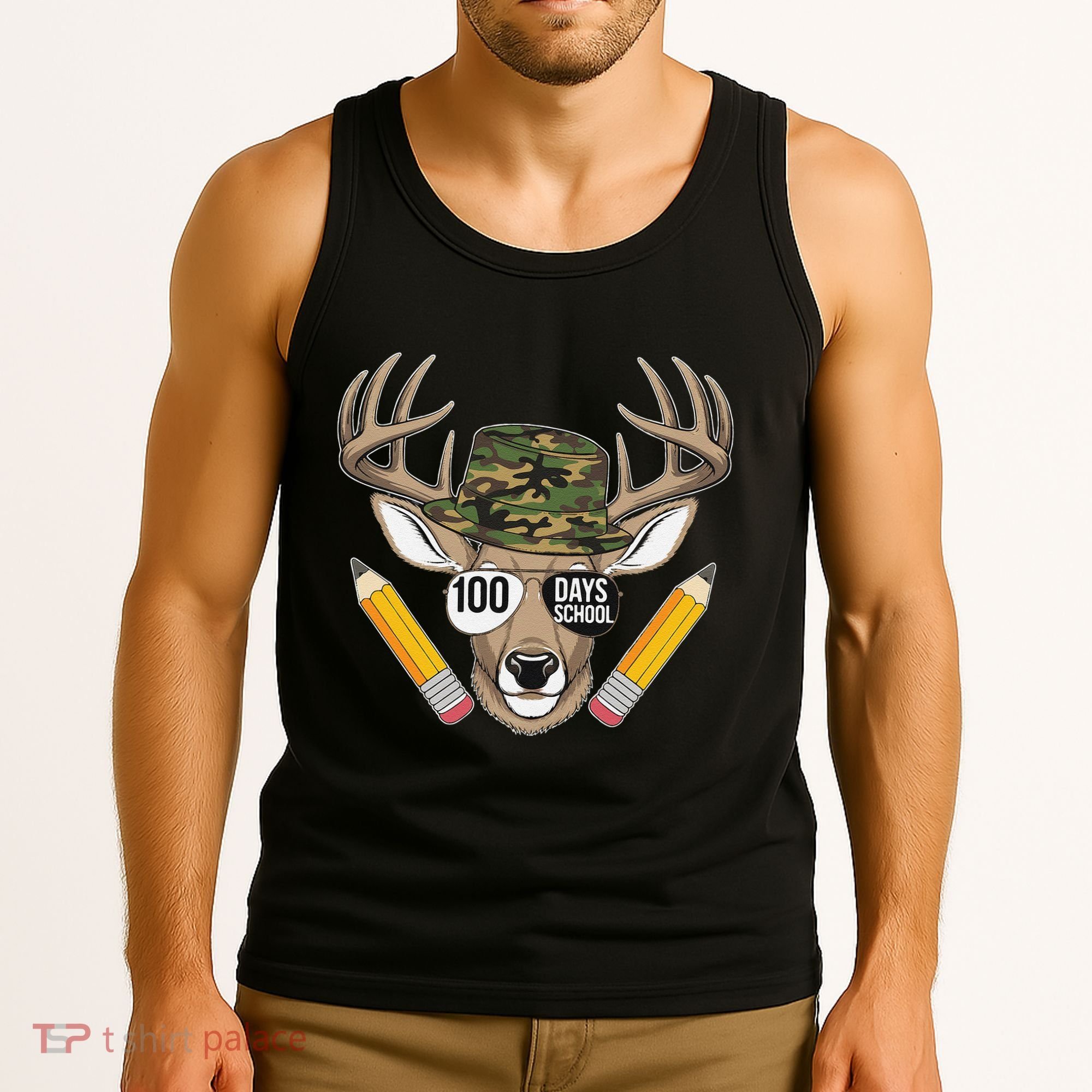 100 Days Of School Deer Hunting Camo For Student Tank Top