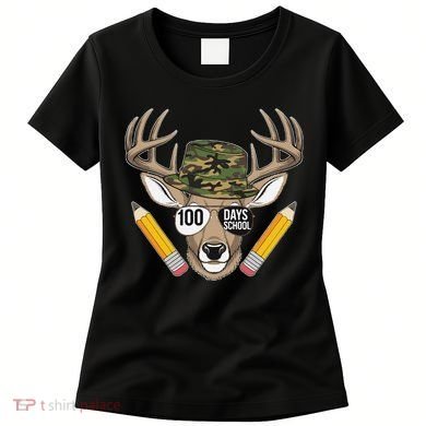 100 Days Of School Deer Hunting Camo For Student Women's T-Shirt