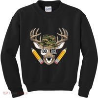 100 Days Of School Deer Hunting Camo For Student Kids Sweatshirt thumb 0