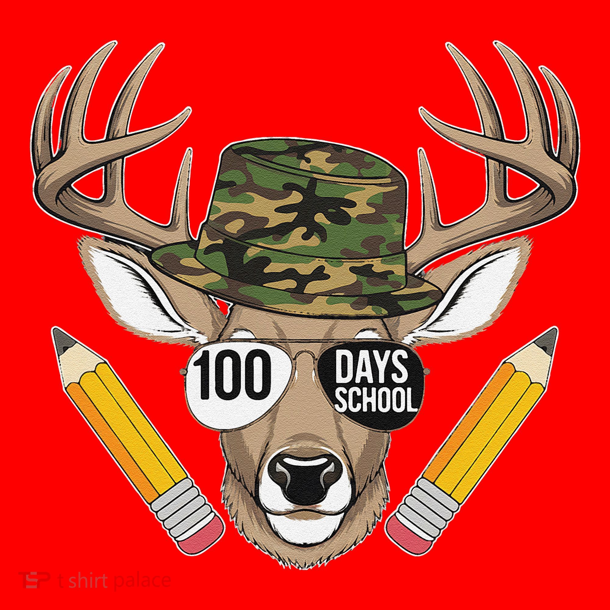 100 Days Of School Deer Hunting Camo For Student Santa Hat