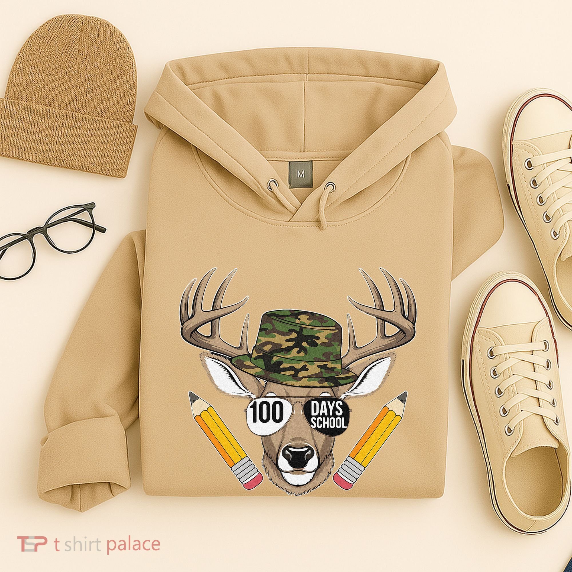 100 Days Of School Deer Hunting Camo For Student Hoodie