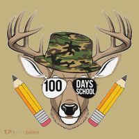 100 Days Of School Deer Hunting Camo For Student Sweatshirt thumb 2