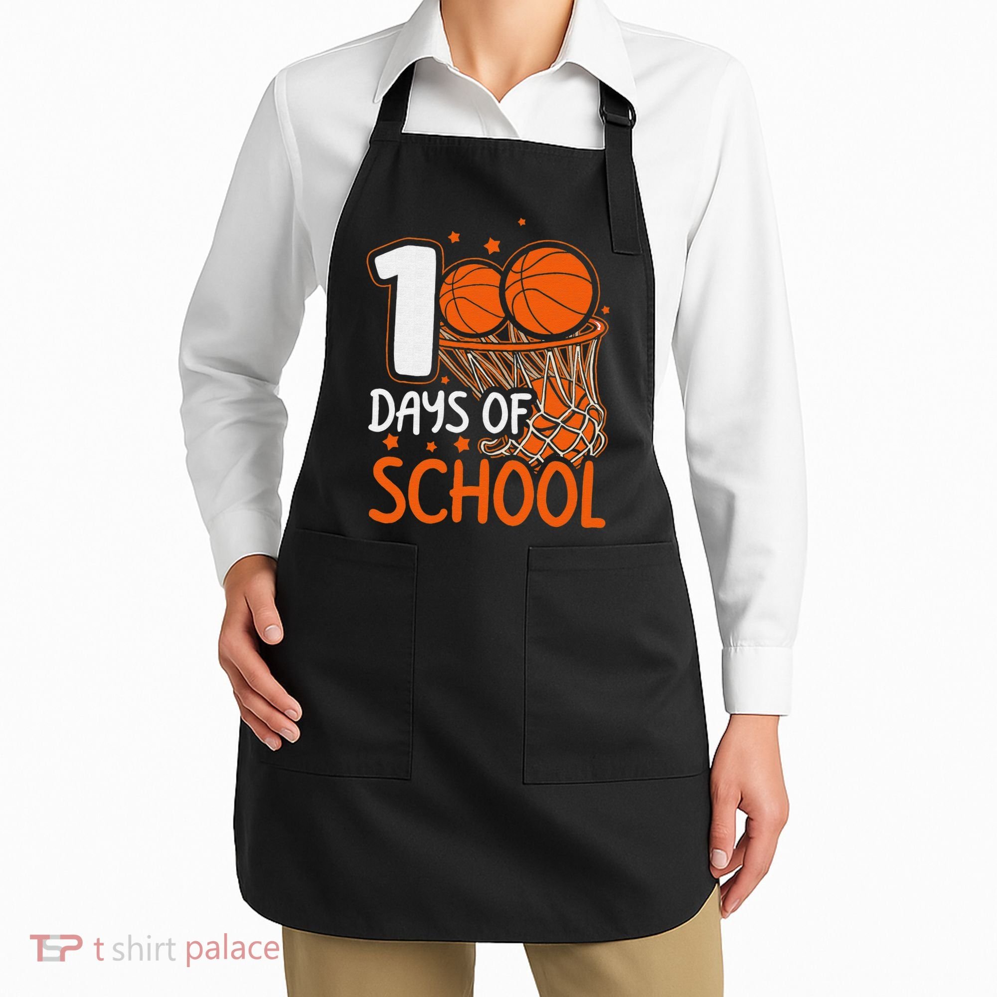 100 Days Of School Basketball 100th Day Balls Apron