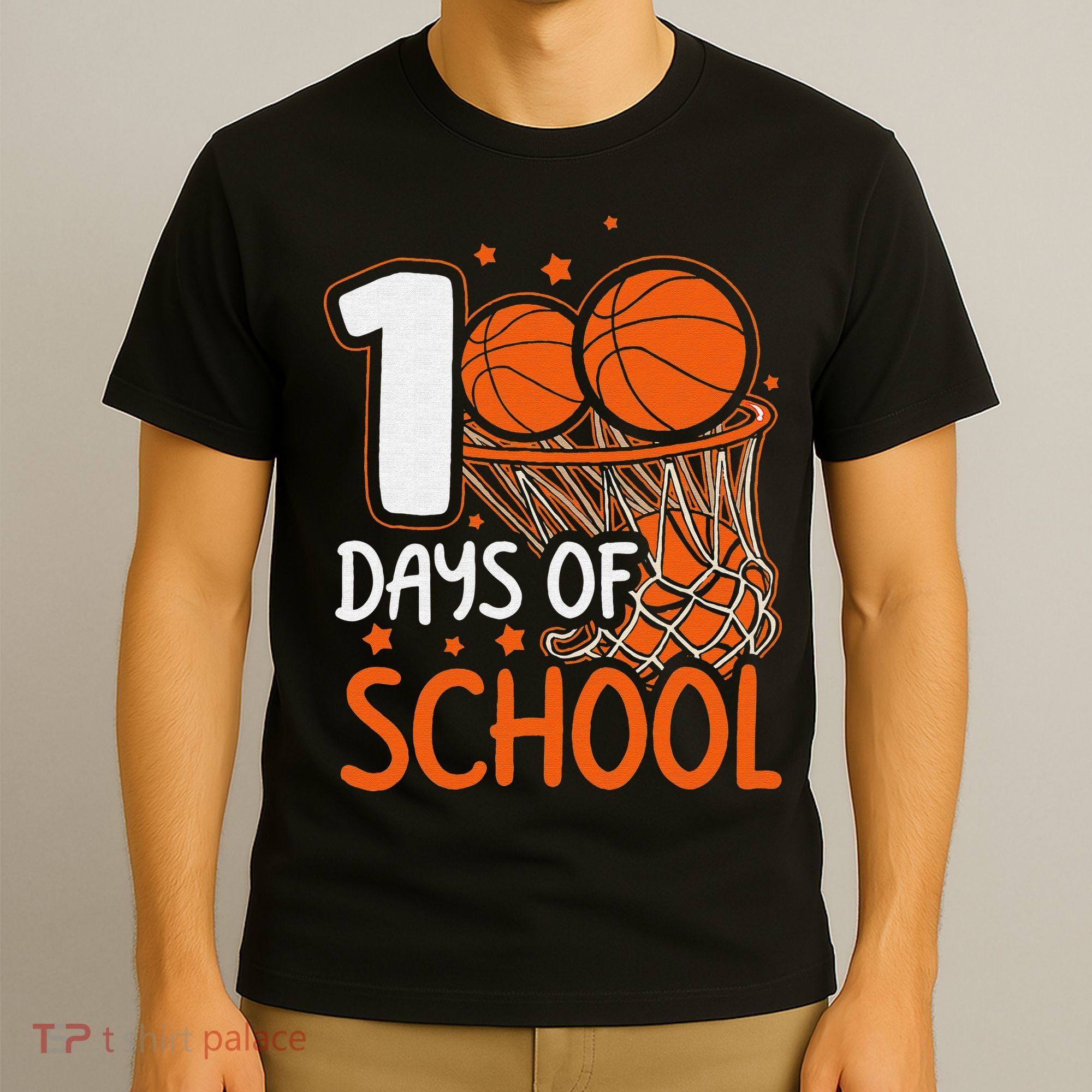 100 Days Of School Basketball 100th Day Balls T-Shirt