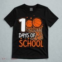 100 Days Of School Basketball 100th Day Balls T-Shirt thumb 5