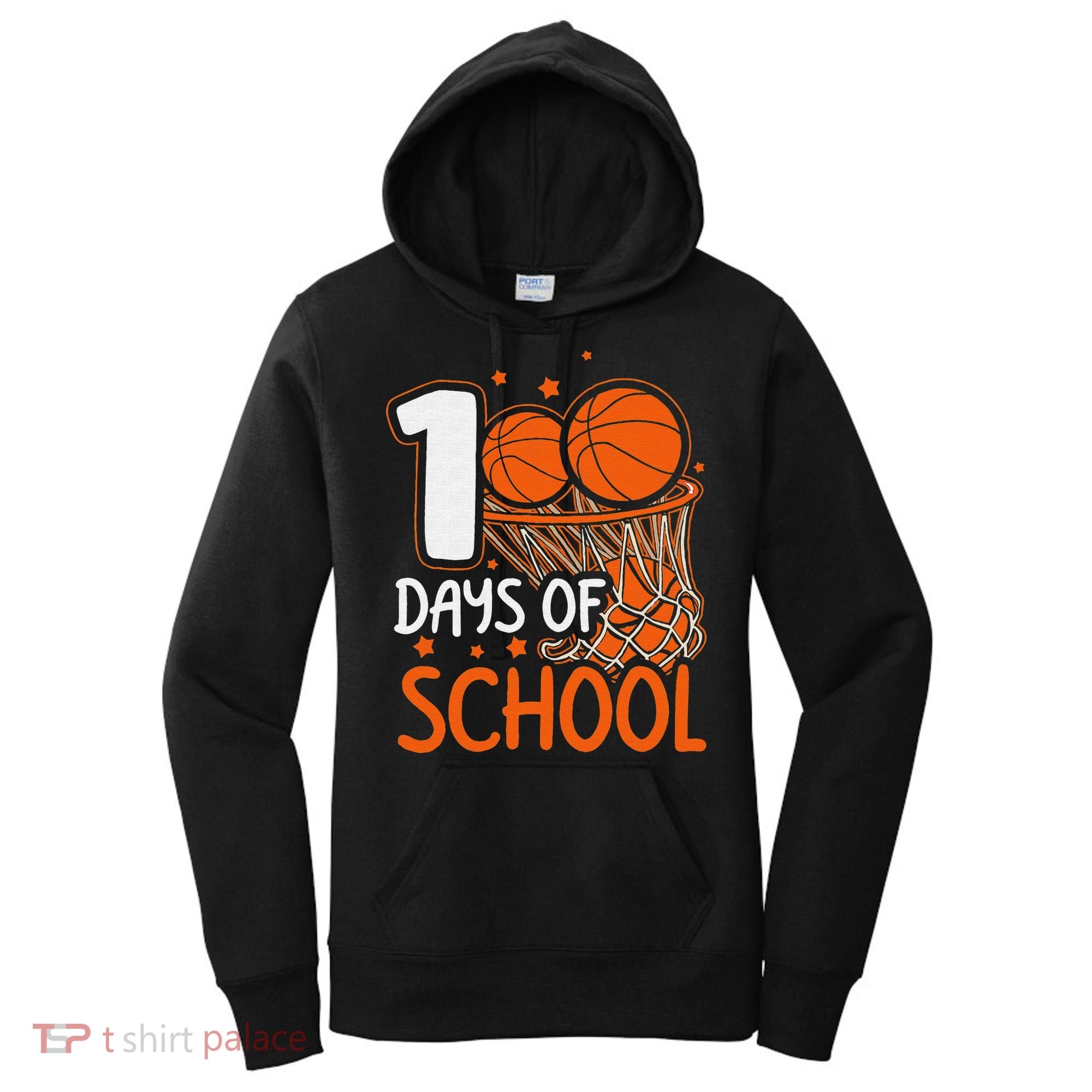 100 Days Of School Basketball 100th Day Balls Women's Hoodie