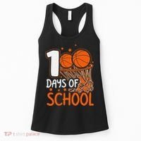 100 Days Of School Basketball 100th Day Balls Women's Tank Top thumb 0