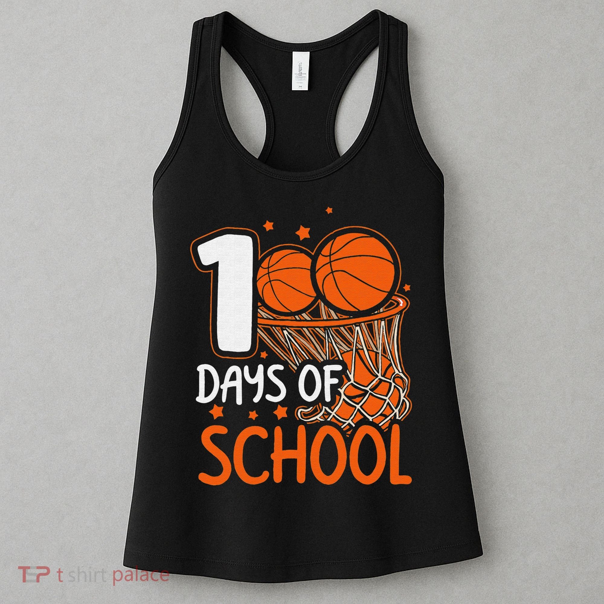100 Days Of School Basketball 100th Day Balls Women's Tank Top