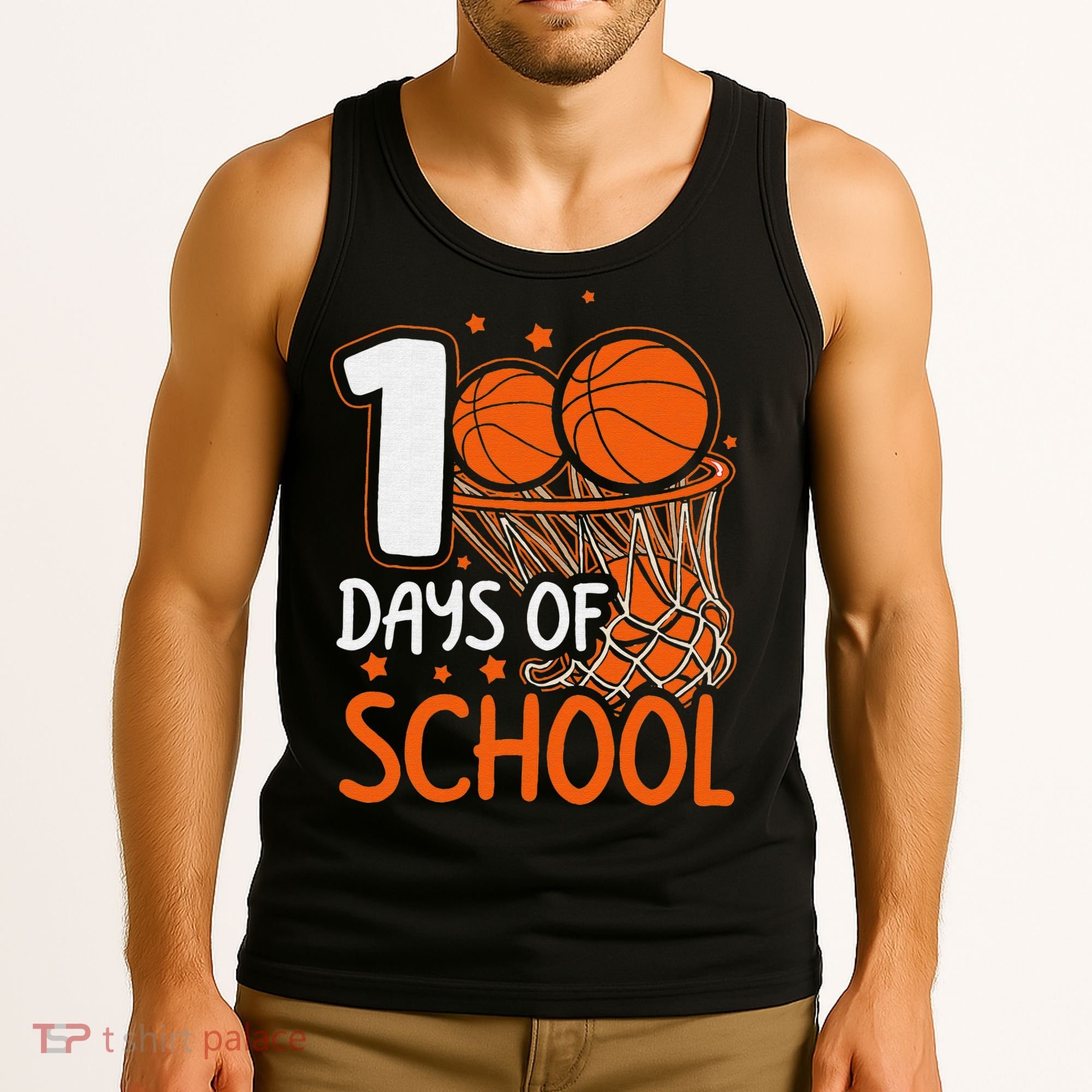 100 Days Of School Basketball 100th Day Balls Tank Top
