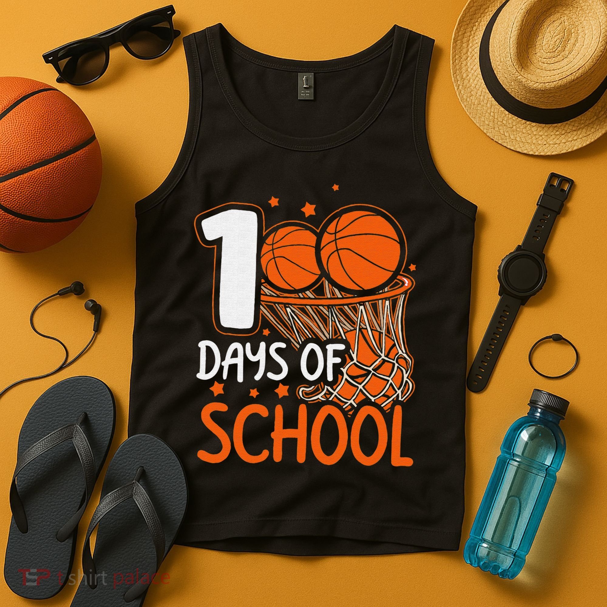 100 Days Of School Basketball 100th Day Balls Tank Top