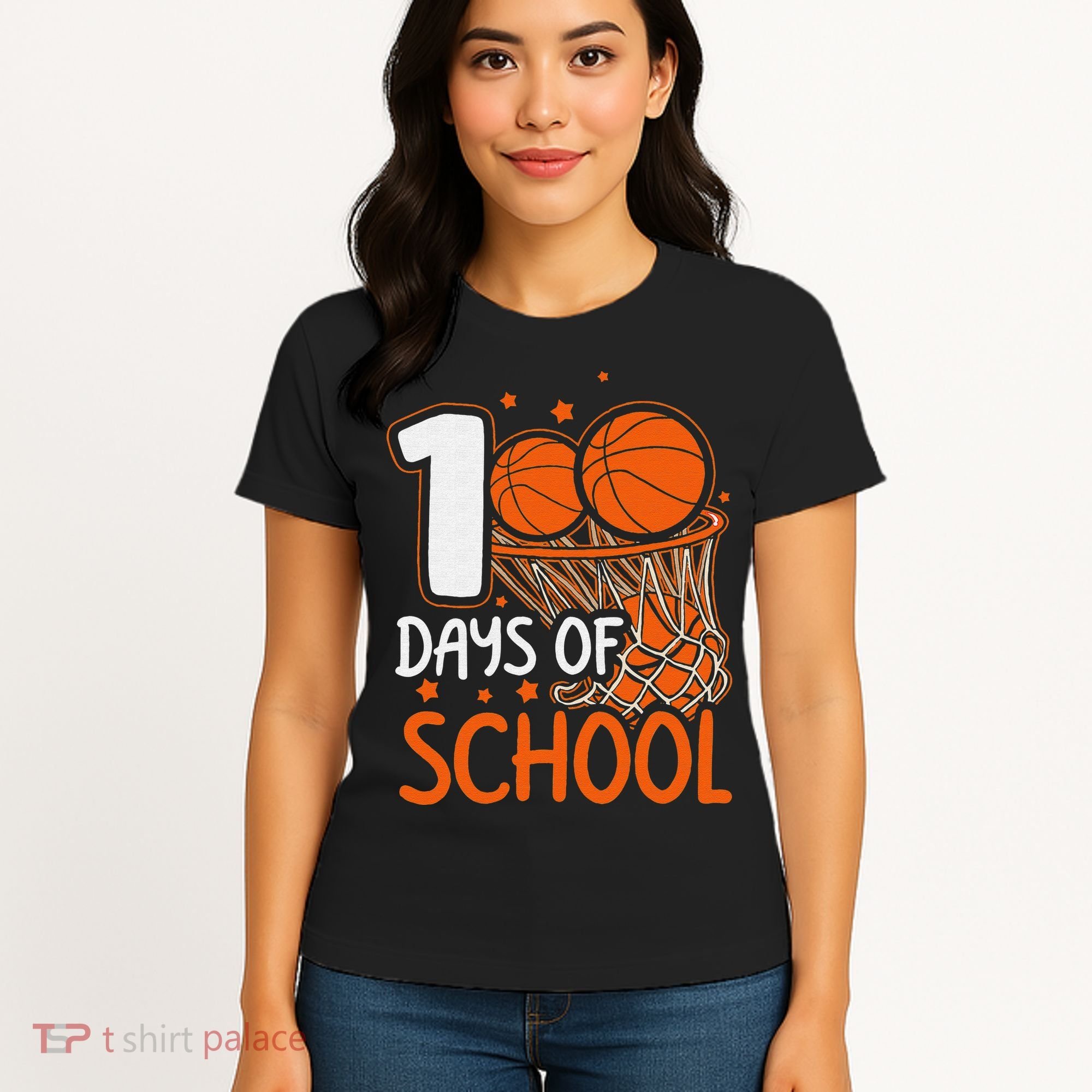 100 Days Of School Basketball 100th Day Balls Women's T-Shirt