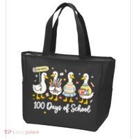 100 Days Of School Ducks Cute Goose Teacher 100th Day Tote Bag thumb 3