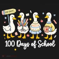 100 Days Of School Ducks Cute Goose Teacher 100th Day Tote Bag thumb 4