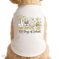 100 Days Of School Ducks Cute Goose Teacher 100th Day Doggie Tank thumb 0