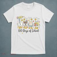 100 Days Of School Ducks Cute Goose Teacher 100th Day T-Shirt thumb 5