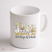 100 Days Of School Ducks Cute Goose Teacher 100th Day Coffee Mug thumb 1