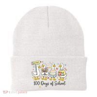 100 Days Of School Ducks Cute Goose Teacher 100th Day Beanie thumb 0