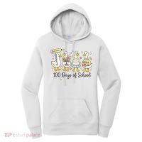 100 Days Of School Ducks Cute Goose Teacher 100th Day Women's Hoodie thumb 0