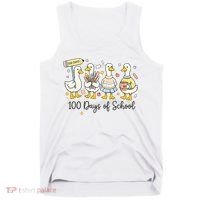 100 Days Of School Ducks Cute Goose Teacher 100th Day Tank Top thumb 0