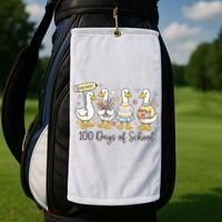 100 Days Of School Ducks Cute Goose Teacher 100th Day Golf Towel thumb 2