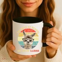 100 Day Of School No Probllama Llama Alpaca Math Nerd Cool Gift Coffee Mug thumb 3