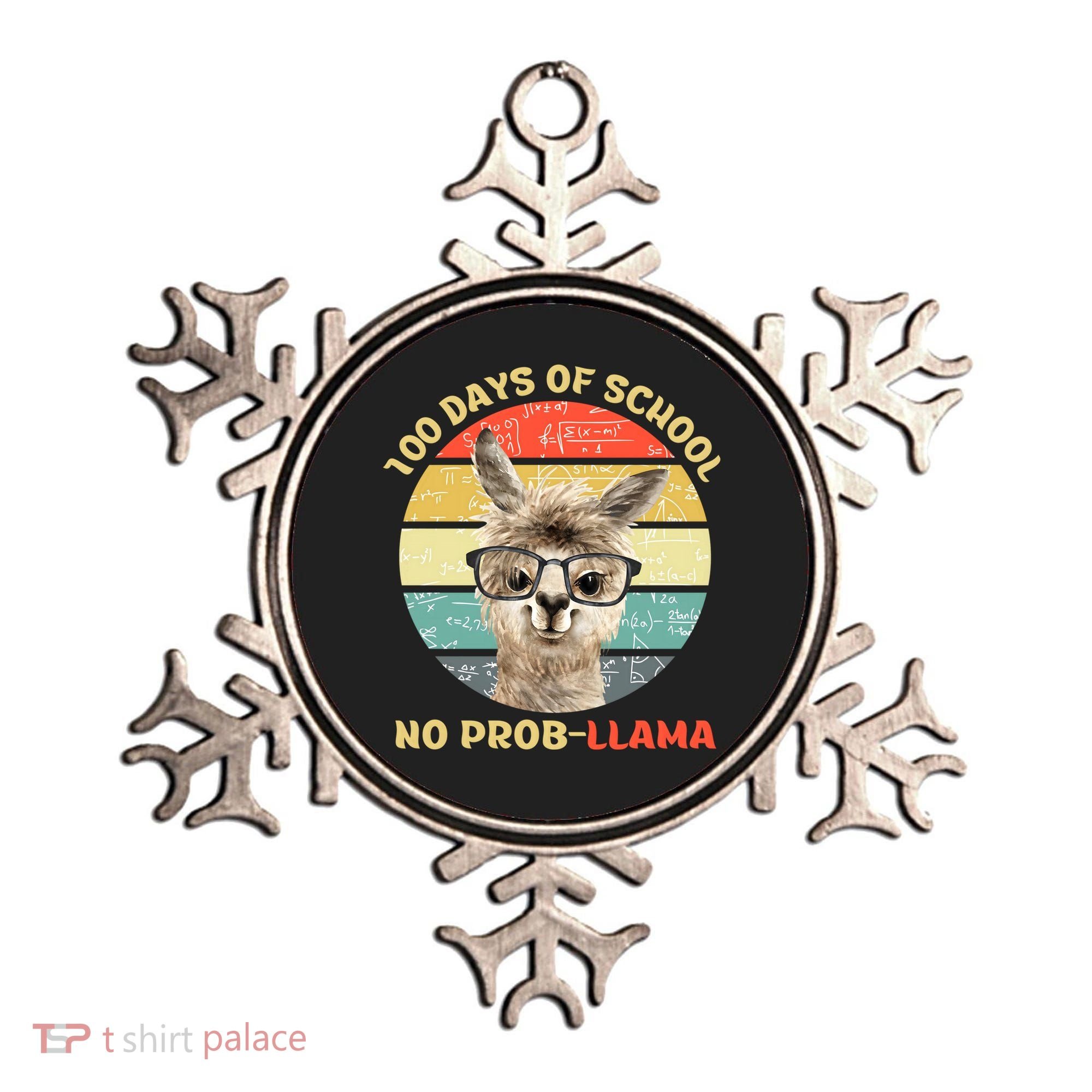 100 Day Of School No Probllama Llama Alpaca Math Nerd Cool Gift Ornament