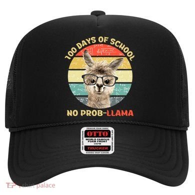 100 Day Of School No Probllama Llama Alpaca Math Nerd Cool Gift Hat