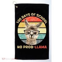 100 Day Of School No Probllama Llama Alpaca Math Nerd Cool Gift Golf Towel thumb 0