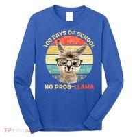100 Day Of School No Probllama Llama Alpaca Math Nerd Cool Gift Long Sleeve Shirt thumb 0