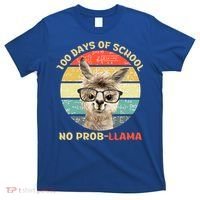 100 Day Of School No Probllama Llama Alpaca Math Nerd Cool Gift T-Shirt thumb 0