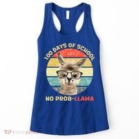 100 Day Of School No Probllama Llama Alpaca Math Nerd Cool Gift Women's Tank Top thumb 0