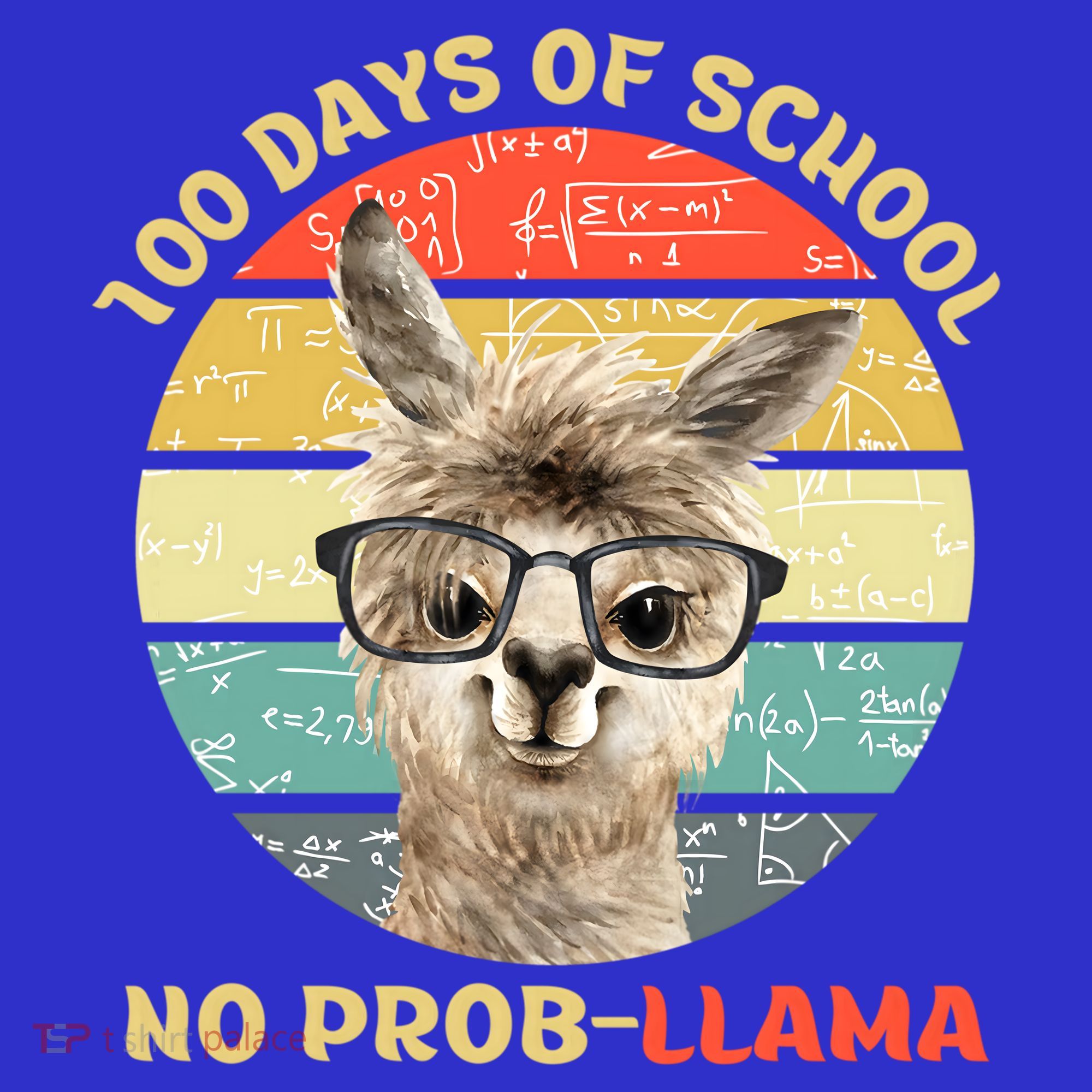 100 Day Of School No Probllama Llama Alpaca Math Nerd Cool Gift Women's Tank Top