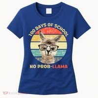 100 Day Of School No Probllama Llama Alpaca Math Nerd Cool Gift Women's T-Shirt thumb 0