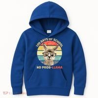 100 Day Of School No Probllama Llama Alpaca Math Nerd Cool Gift Kids Hoodie thumb 0