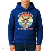 100 Day Of School No Probllama Llama Alpaca Math Nerd Cool Gift Kids Hoodie thumb 4