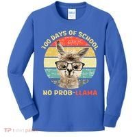 100 Day Of School No Probllama Llama Alpaca Math Nerd Cool Gift Kids Long Sleeve Shirt thumb 0