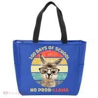 100 Day Of School No Probllama Llama Alpaca Math Nerd Cool Gift Tote Bag thumb 0