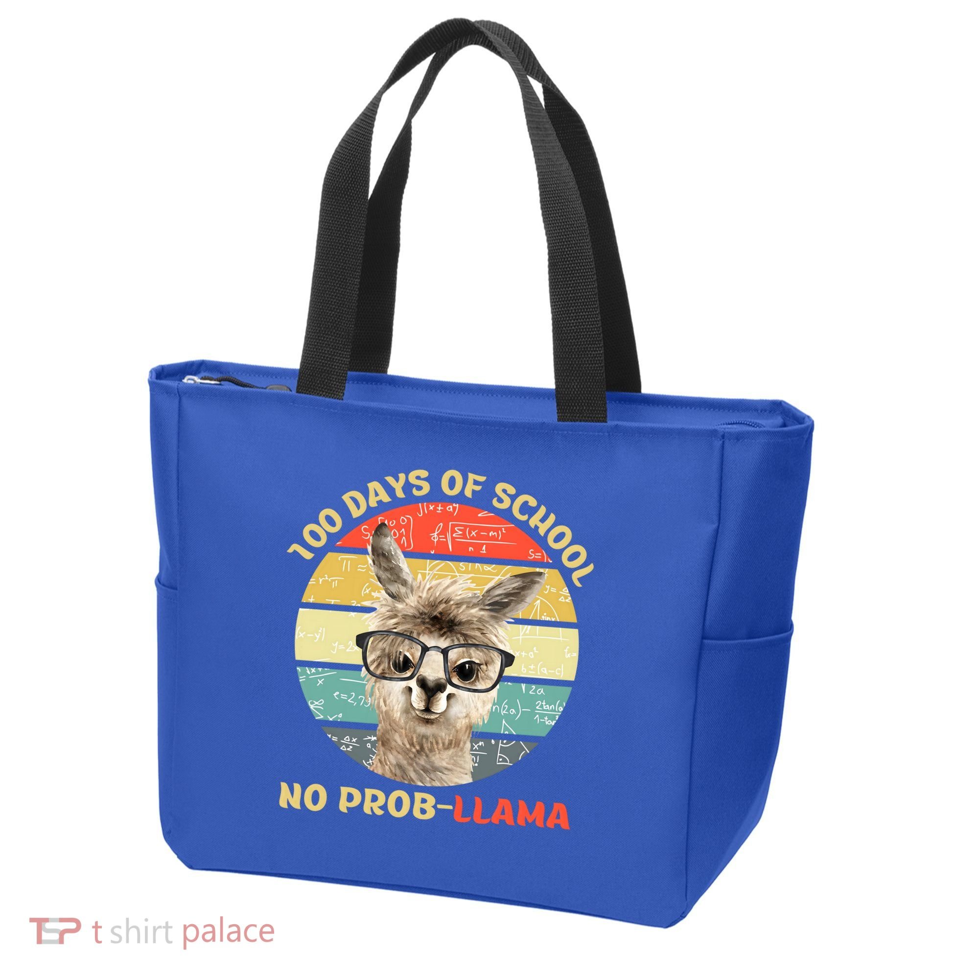 100 Day Of School No Probllama Llama Alpaca Math Nerd Cool Gift Tote Bag