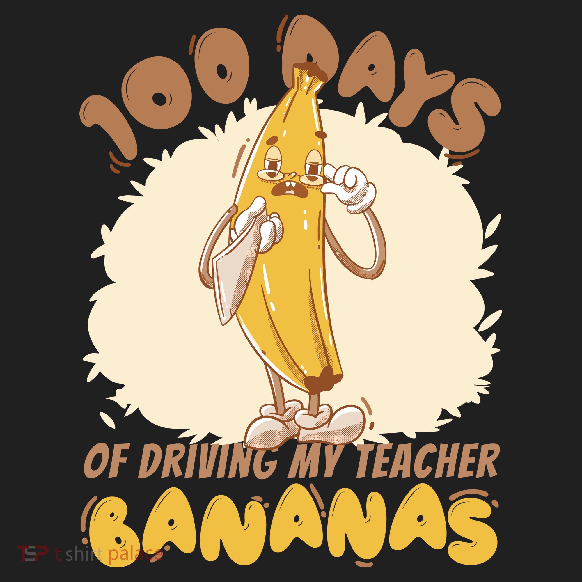 100 Days Of Driving My Teacher Bananas Funny Golf Towel