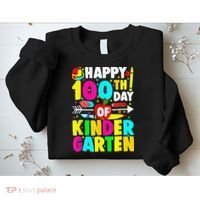 100 Days Of Kindergarten Happy 100th Day Of School Sweatshirt thumb 2