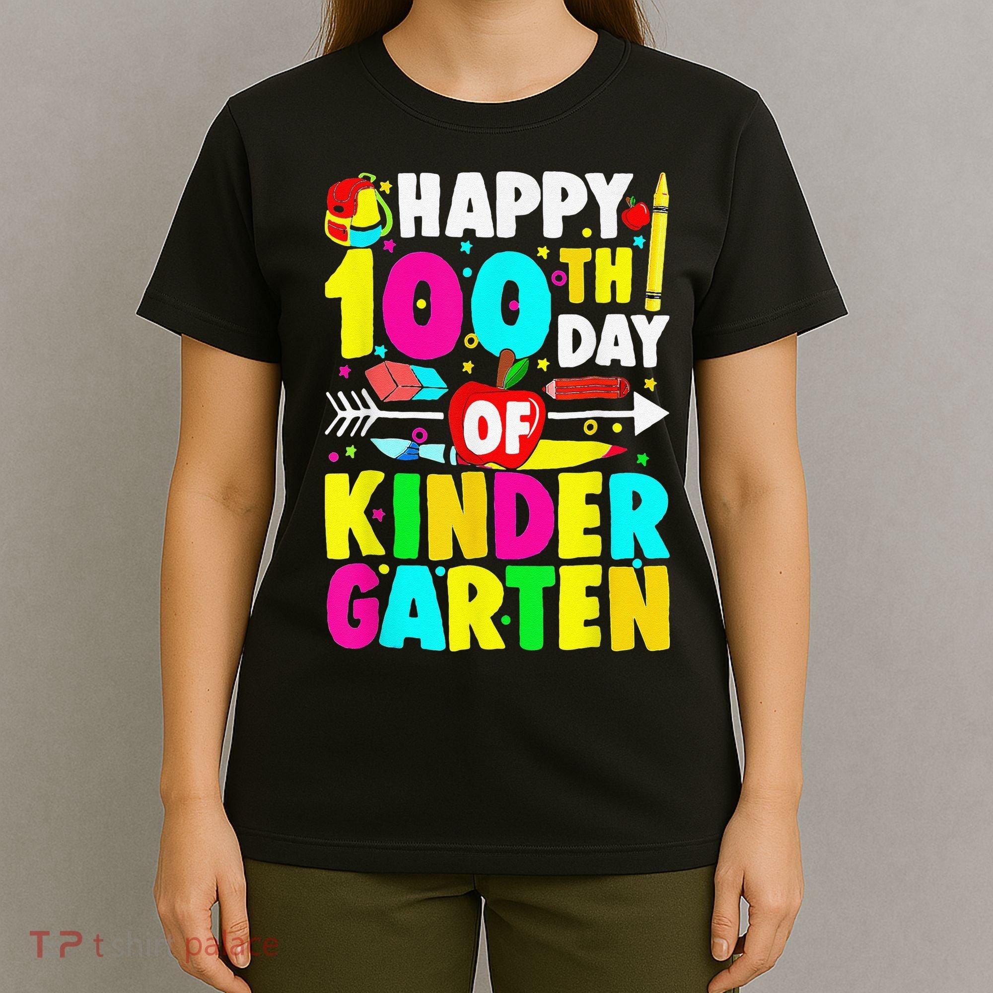 100 Days Of Kindergarten Happy 100th Day Of School T-Shirt