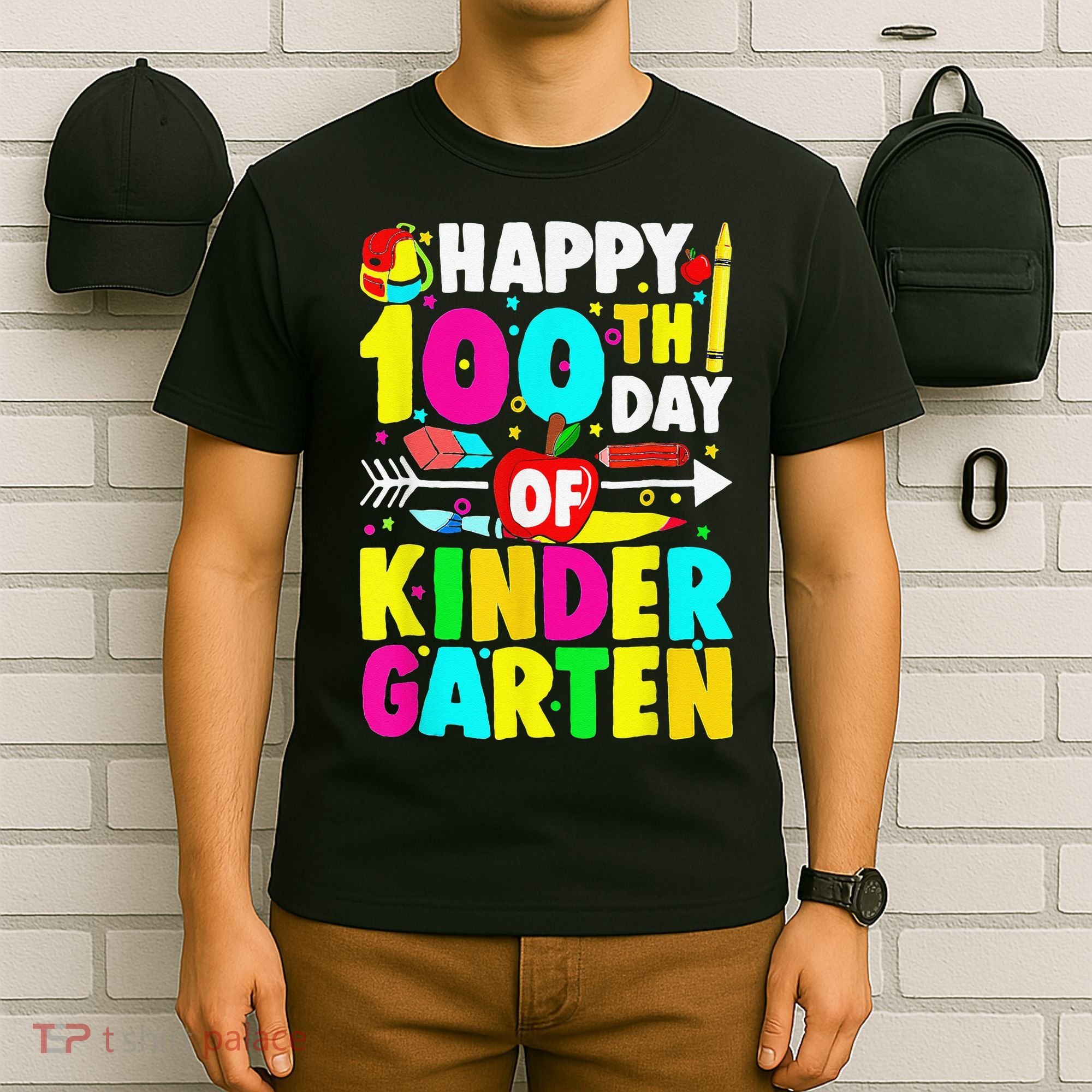 100 Days Of Kindergarten Happy 100th Day Of School T-Shirt