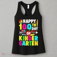 100 Days Of Kindergarten Happy 100th Day Of School Women's Tank Top thumb 3