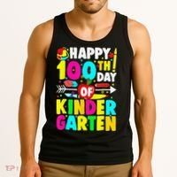 100 Days Of Kindergarten Happy 100th Day Of School Tank Top thumb 3