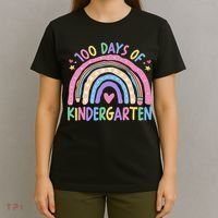 100th Day Of Kindergarten Teacher 100 Days Smarter T-Shirt thumb 4