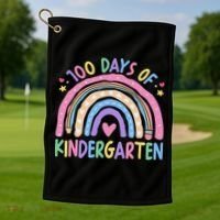 100th Day Of Kindergarten Teacher 100 Days Smarter Golf Towel thumb 1