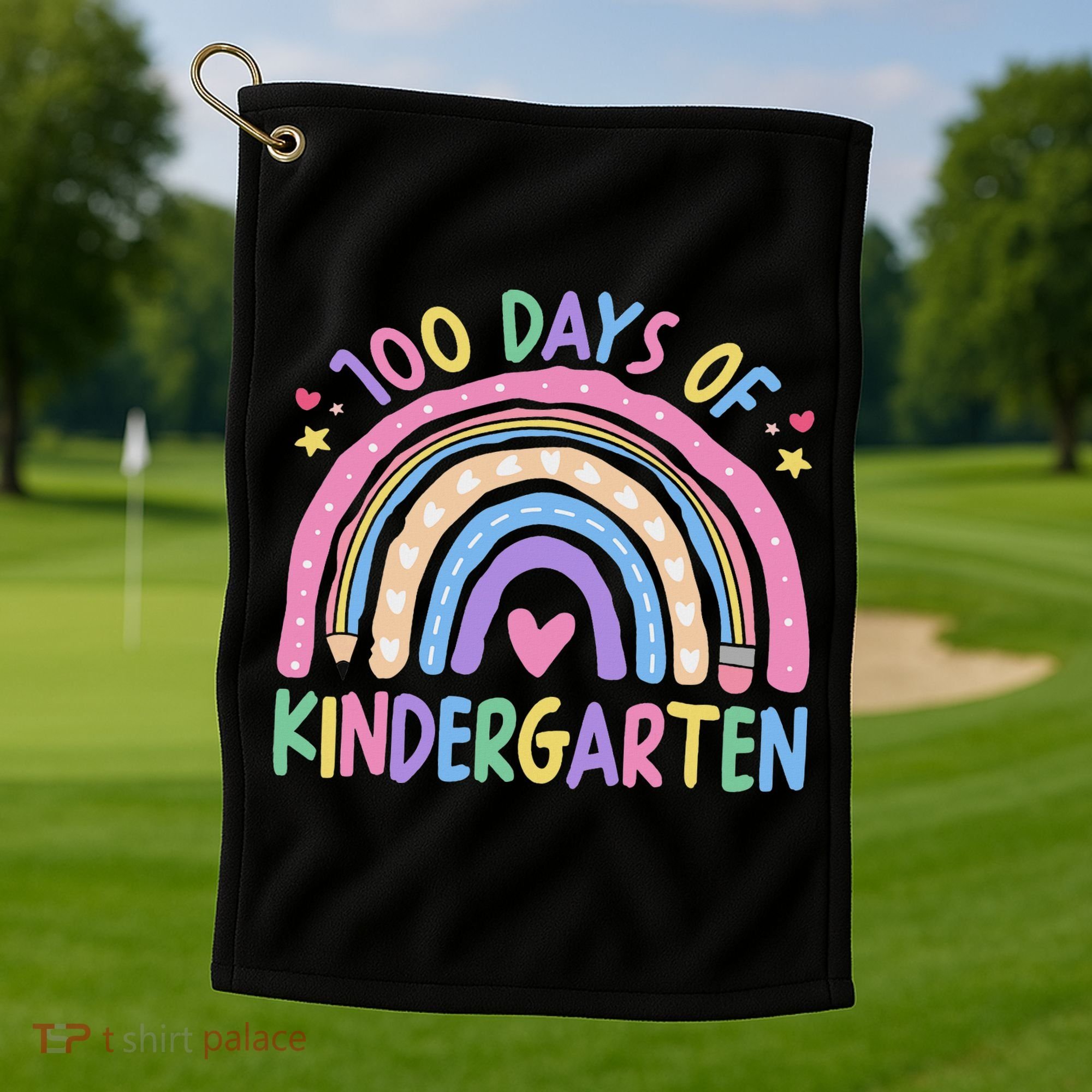 100th Day Of Kindergarten Teacher 100 Days Smarter Golf Towel