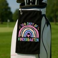 100th Day Of Kindergarten Teacher 100 Days Smarter Golf Towel thumb 2